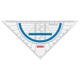 Geometrie-Dreieck Colour Code bruchsicher | 16 cm, mit Griff, azur