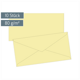 Briefumschläge Universalpapier | DIN lang, 80 g/m², hellgelb, 10 Stück