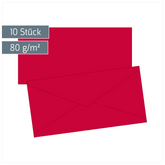 Briefumschläge Universalpapier | DIN lang, 80 g/m², mittelrot, 10 Stück