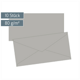 Briefumschläge Universalpapier | DIN lang, 80 g/m², grau, 10 Stück