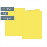 Klappkarten Universalpapier | A6, 105×150 mm, 160 g/m², gelb, 10 Stück