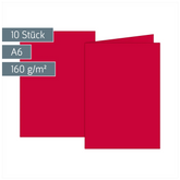 Klappkarten Universalpapier | A6, 105×150 mm, 160 g/m², mittelrot, 10 Stück