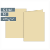 Klappkarten Universalpapier | B6, 200 g/m², chamois, 10 Stück