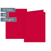 Klappkarten Universalpapier | B6, 200 g/m², mittelrot, 10 Stück