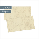 Briefumschläge Universalpapier Marmor | DIN lang, 80 g/m², chamois, 10 Stück