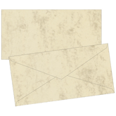 Briefumschläge Universalpapier Marmor | DIN lang, 80 g/m², chamois, 10 Stück