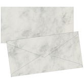Briefumschläge Universalpapier Marmor | DIN lang, 80 g/m², grau, 10 Stück