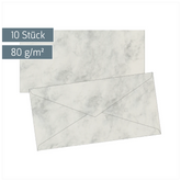 Briefumschläge Universalpapier Marmor | DIN lang, 80 g/m², grau, 10 Stück