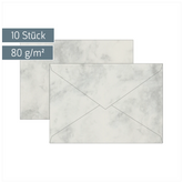 Briefumschläge Universalpapier Marmor | C6, 80 g/m², grau, 10 Stück