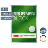 Briefblock Premium „BRUNNEN Block“ | A5, Lineatur 6, 50 Blatt, grün