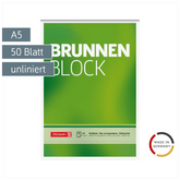 Briefblock „BRUNNEN-Block“ | A5, Lineatur 6, 50 Blatt, grün