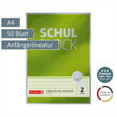 Schulblock Premium | A4, Lineatur 2, 50 Blatt, grün