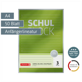 Schulblock Premium | A4, Lineatur 3, 50 Blatt, grün