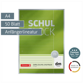Schulblock Premium | A4, Lineatur dm, 50 Blatt, grün