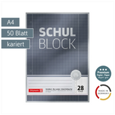 Schulblock Premium | A4, Lineatur 28, 50 Blatt, grau