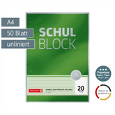 Schulblock Premium | A4, Lineatur 20, 50 Blatt, grün