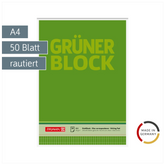 Briefblock „Grüner Block“ | A4, Lineatur 23, 50 Blatt, grün