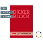 Briefblock „Dicker Block“ | A4, Lineatur 20, 100 Blatt, rot