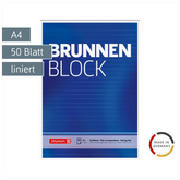Briefblock „BRUNNEN-Block“ | A4, Lineatur 21, 50 Blatt, blau
