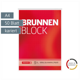 Briefblock „BRUNNEN-Block“ | A4, Lineatur 22, 50 Blatt, rot
