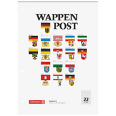 Briefblock „Wappen-Post“ gelocht | A4, Lineatur 22, 50 Blatt, mehrfarbig