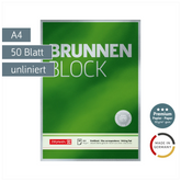 Briefblock Premium „BRUNNEN Block“ | A4, Lineatur 20, 50 Blatt, grün
