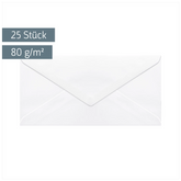 Briefumschläge MK-Papier | DIN lang, 80 g/m², weiß, 25 Stück
