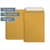 Versandtaschen mit Faltboden | 176×250 mm, B5, 110 g/m², braun, 50 Stück