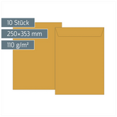 Versandtaschen | 250×353 mm, B4, 110 g/m², braun, 10 Stück
