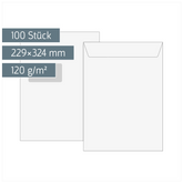 Versandtaschen mit Fenster | 229×324 mm, C4, 120 g/m², weiß, 100 Stück