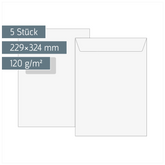 Versandtaschen mit Fenster | 229×324 mm, C4, 120 g/m², weiß, 5 Stück