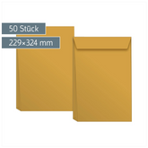 Versandtaschen mit Faltboden | 229×324 mm, C4, braun, 50 Stück