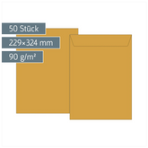 Versandtaschen | 229×324 mm, C4, 90 g/m², braun, 50 Stück