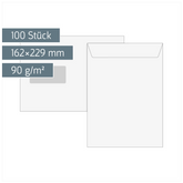 Versandtaschen mit Fenster | 162×229 mm, C5, 90 g/m², weiß, 100 Stück