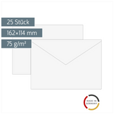 Briefumschläge | 162×114 mm, C6, 75 g/m², weiß, 25 Stück