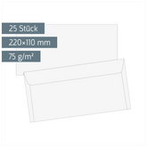 Briefumschläge | 220×110 mm, DIN lang, 75 g/m², weiß, 25 Stück