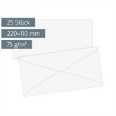 Briefumschläge | 220×110 mm, DIN lang, 75 g/m², weiß, 25 Stück