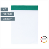 Notizblock | A7, unliniert, 50 Blatt, grün