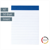 Notizblock | A7, liniert, 50 Blatt, blau