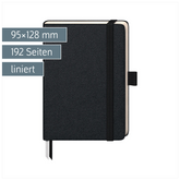 Notizbuch Kompagnon Klassik | A6, liniert, Gummizugverschluss, schwarz