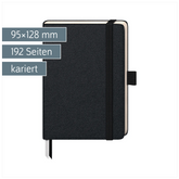 Notizbuch Kompagnon Klassik | A6, kariert, Gummizugverschluss, schwarz