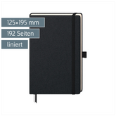 Notizbuch Kompagnon Klassik | A5, liniert, Gummizugverschluss, schwarz