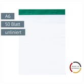 Notizblock | A6, unliniert, 50 Blatt, grün