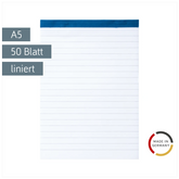 Notizblock | A5, liniert, 50 Blatt, blau