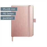 Notizbuch Kompagnon Metallic | A6, punktiert, Gummizugverschluss, roségold