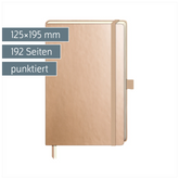 Notizbuch Kompagnon Metallic | A5, punktiert, Gummizugverschluss, gold