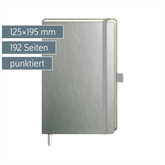 Notizbuch Kompagnon Metallic | A5, punktiert, Gummizugverschluss, silber