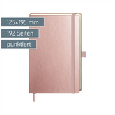 Notizbuch Kompagnon Metallic | A5, punktiert, Gummizugverschluss, roségold