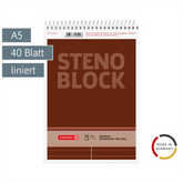 Stenoblock | A5, liniert, 40 Blatt, braun
