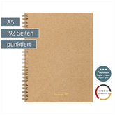 Notizbuch Premium Wire | A5, punktiert, caramel